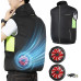 Fan Cooling Vest - High-Velocity Dual-Fan Air Conditioned Work Jacket, 3 Levels of Airflow, 7.4V Output Compatible, UV Protection & Water Repellent