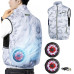 Fan Cooling Vest - High-Velocity Dual-Fan Air Conditioned Work Jacket, 3 Levels of Airflow, 7.4V Output Compatible, UV Protection & Water Repellent